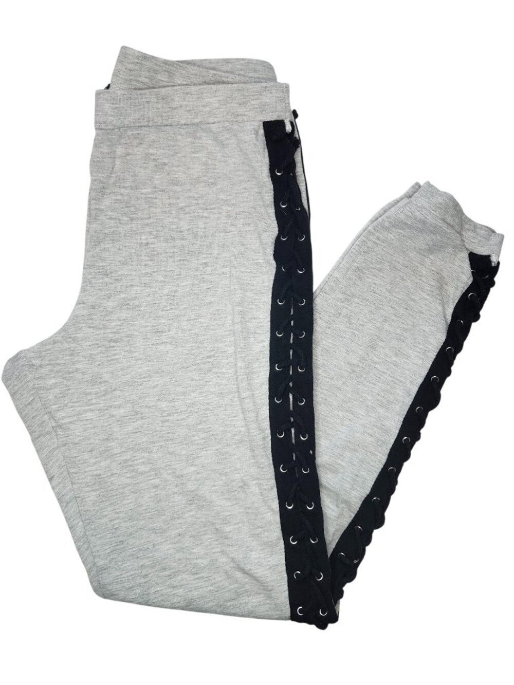 Feathers Gray Side Lace Up Pull On Joggers Size Medium